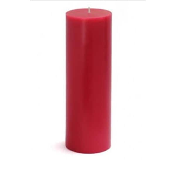 Zest Candle CPZ-098-12 3 x 9 in. Red Pillar Candles, 12PK CPZ-098_12 - main